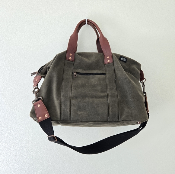 Jack Spade Other - Jack Spade Warren Street NY Canvas Leather Weekend Duffle Bag Large 19"×16"×8.5"